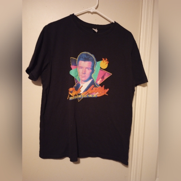 Unisex Rick Astley Never Gonna Give You Up Vintage short sleeve tee - Picture 2 of 5